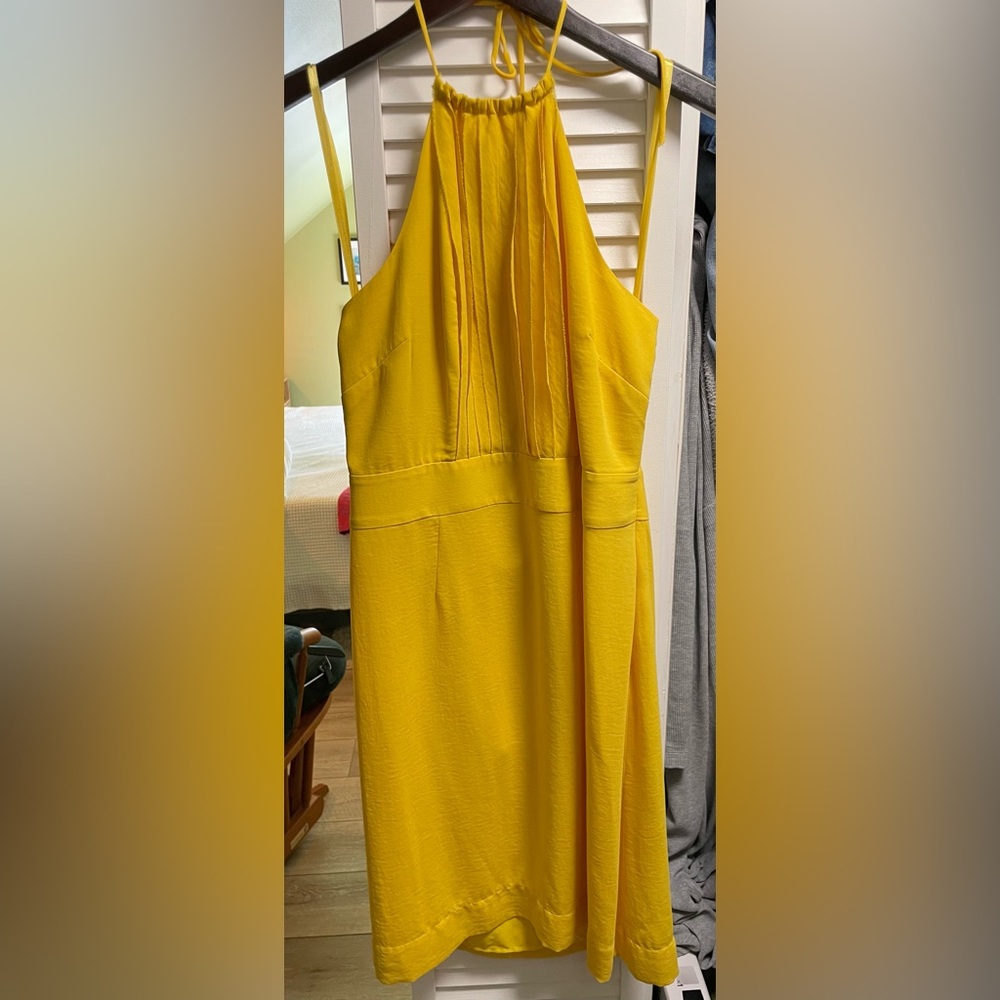 Banana Republic halter dress in yellow